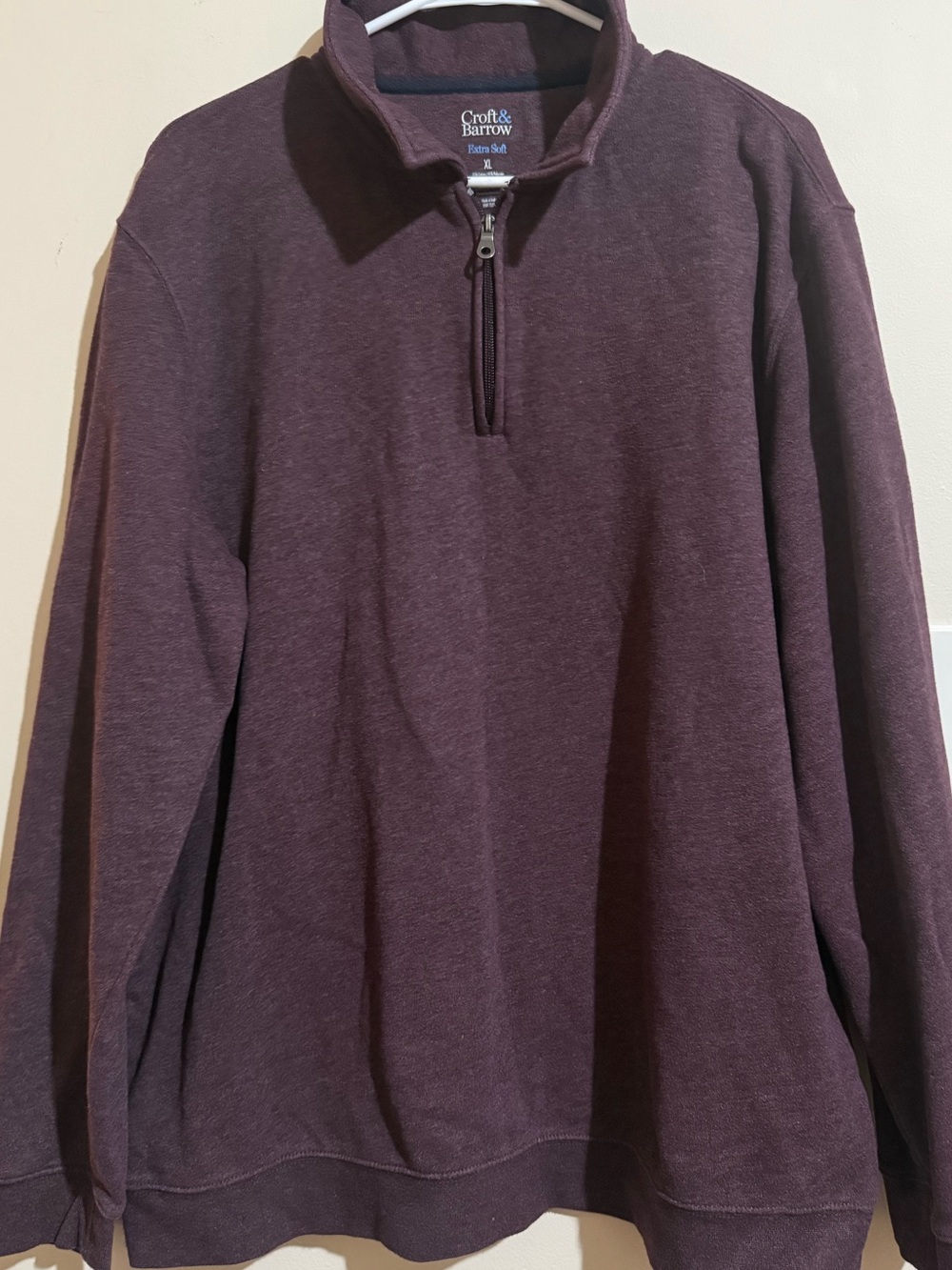 croft & barrow Men's Plum Half-Zip Pullover Sweater